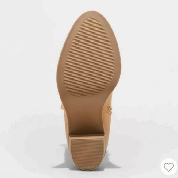 NWT Davina Knee High Tan Faux Leather Riding Boots Universal Thread - Picture 7 of 8